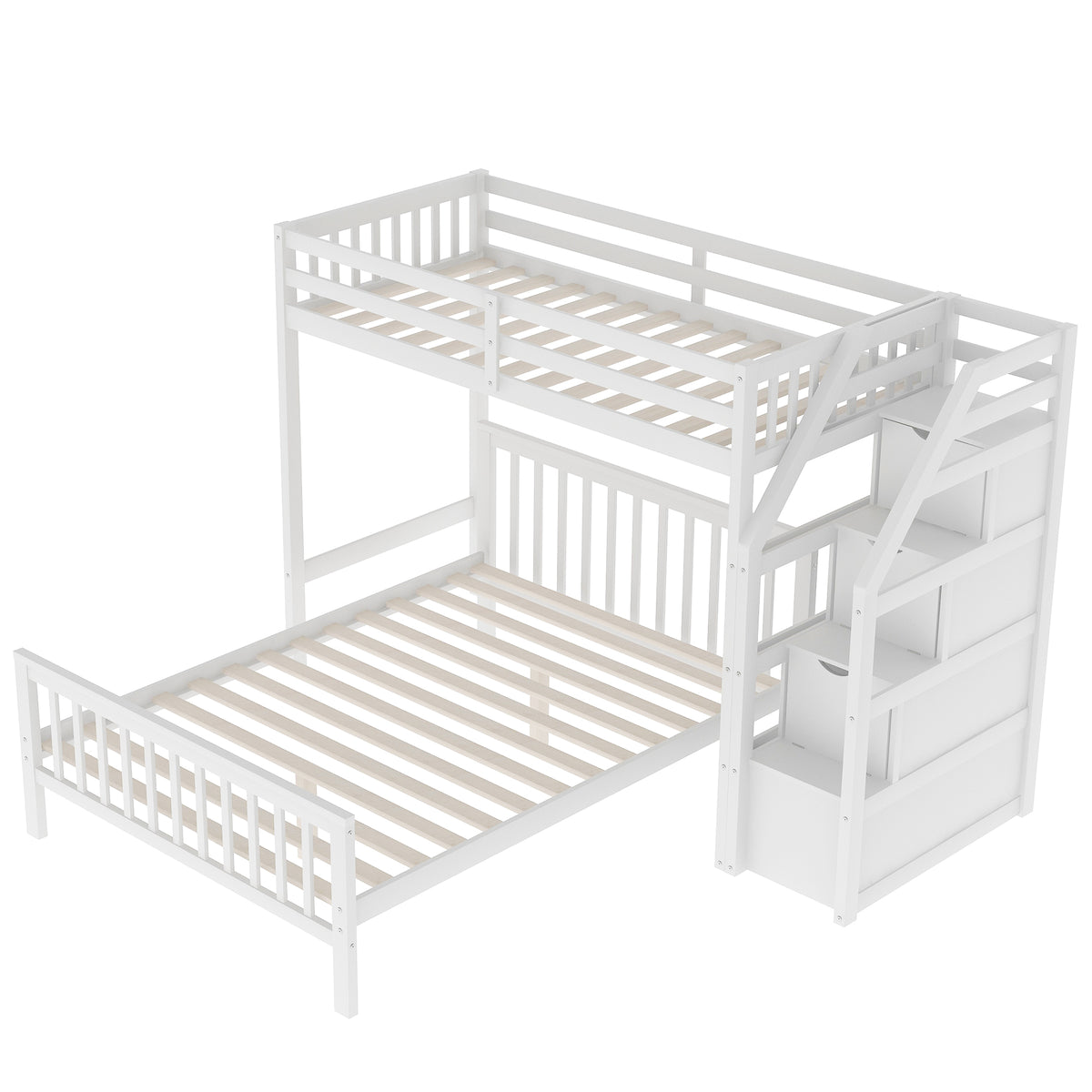 Twin Over Full Bunk Bed Gray Finish