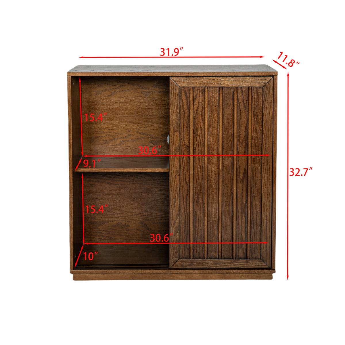 Medieval Sideboard with Sliding Doors and Wood Trim