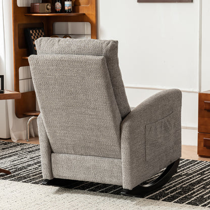 Accent Rocking Chair with Footrest Beige