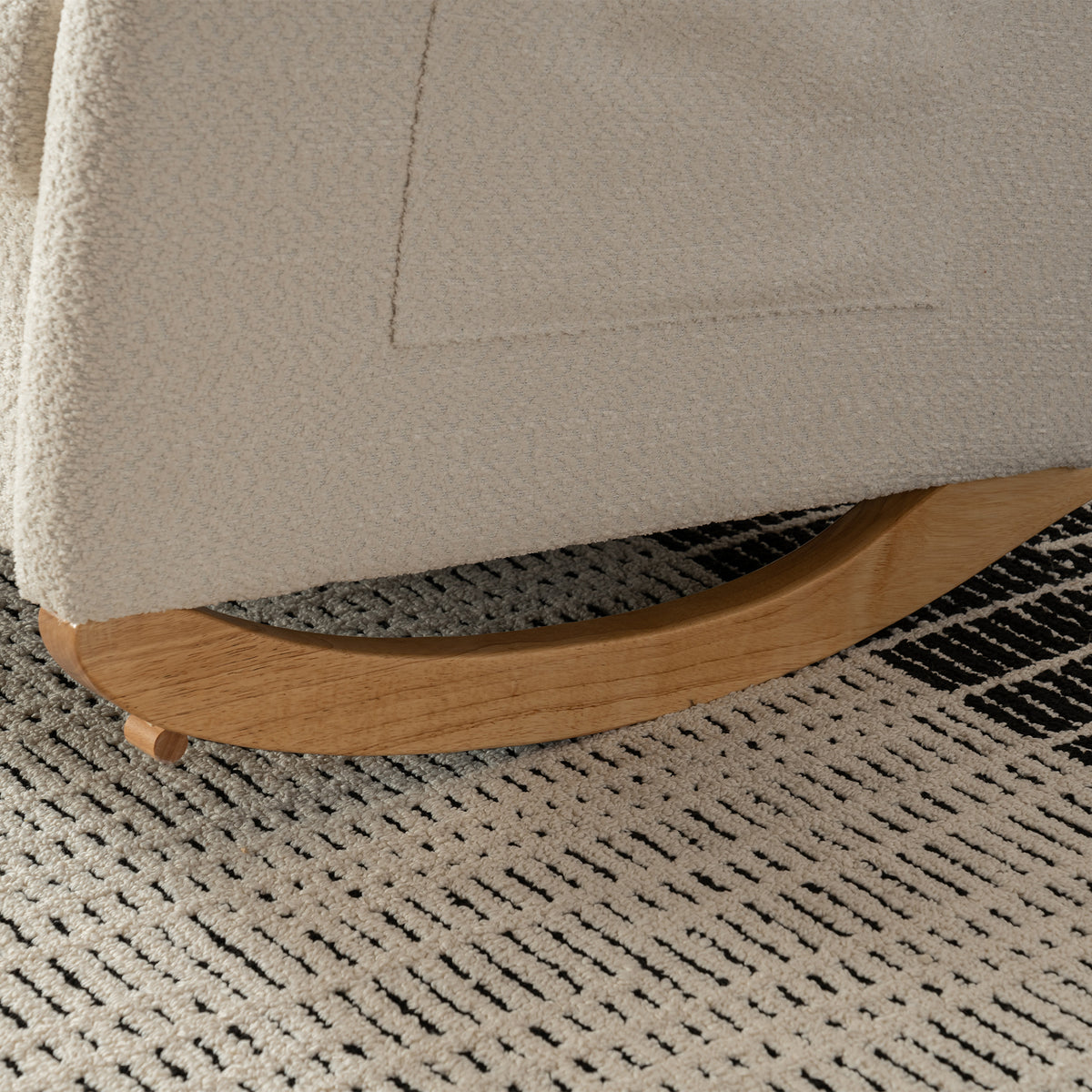 Rocking Accent Chair with Rubber Wood Frame