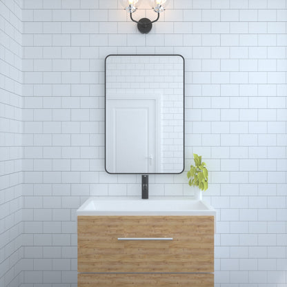 Aluminum Bathroom Mirror Matte Black