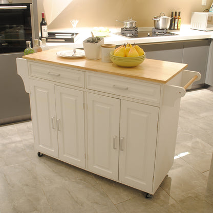Kitchen Cart with Wood Countertop