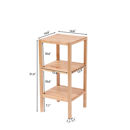 3-Tier Birch Bathroom Shelf with Storage Racks