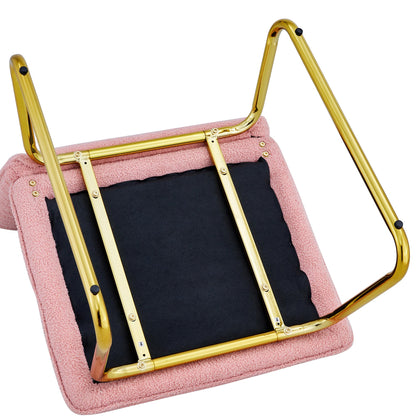 Blush Fabric Accent Chair – Gold Legs