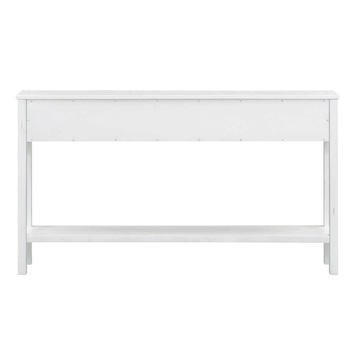 Rustic Entryway Console Table with Drawers Antique White