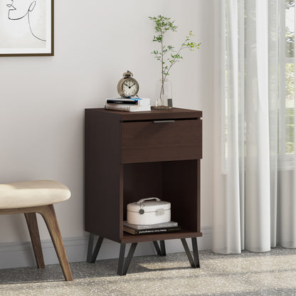 Walnut Tall End Table for Living Room