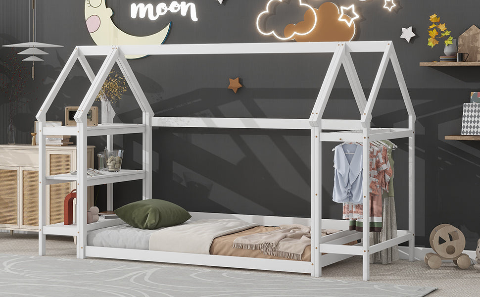 Twin House Bed White