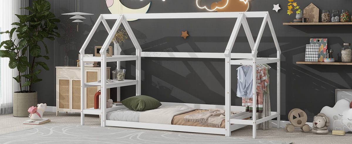 Twin House Bed White