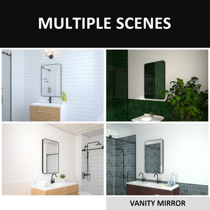 Aluminum Bathroom Mirror Matte Black