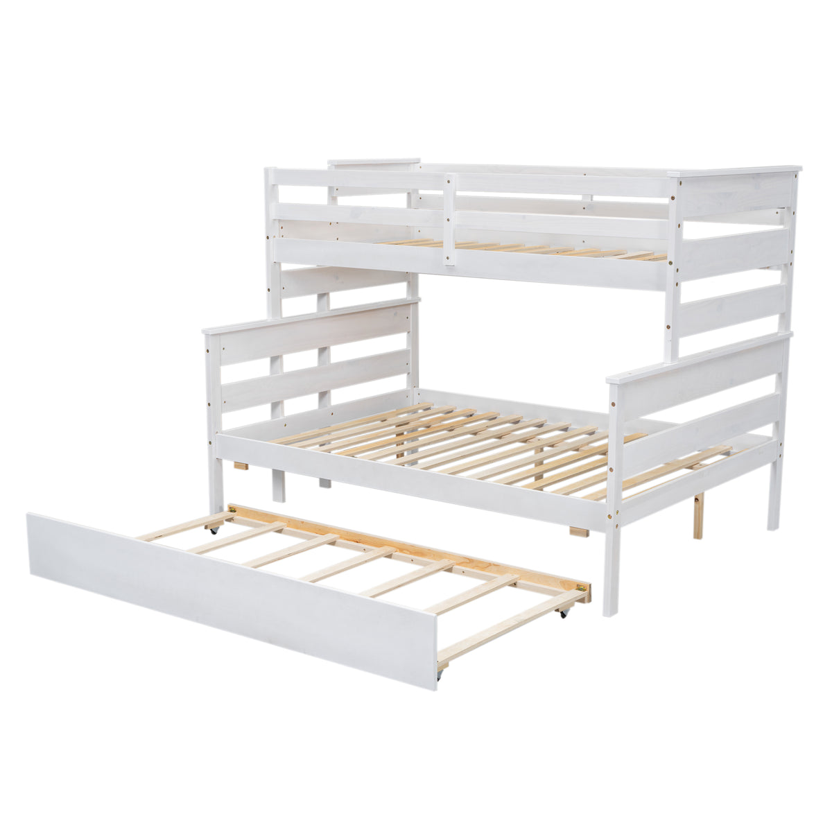 Twin-Full Bunk Bed with Trundle – White