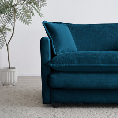 Comfy Single Sofa Chair Blue Chenille