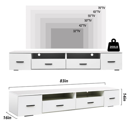 White LED TV Stand – 90”