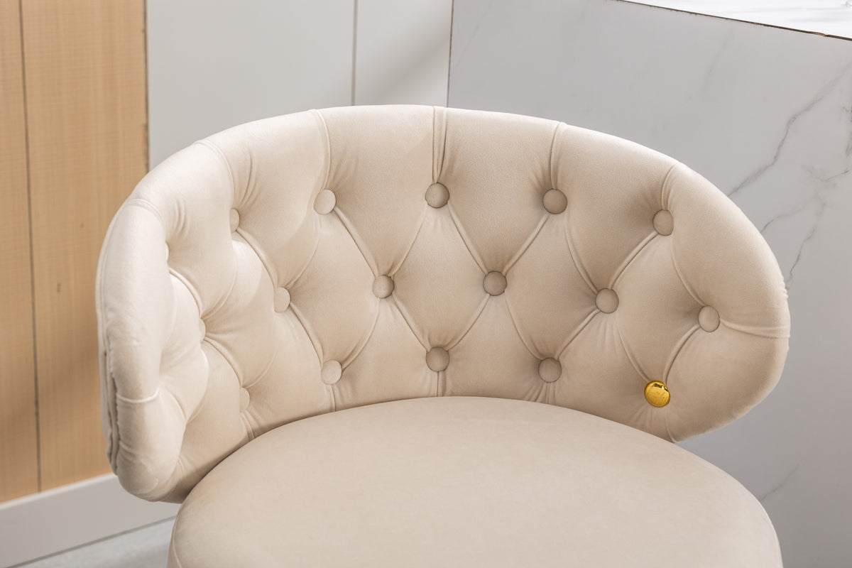 Coolmore Velvet Bar Stools (2 pcs) – Beige