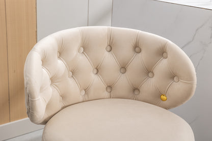 Coolmore Velvet Bar Stools (2 pcs) – Beige