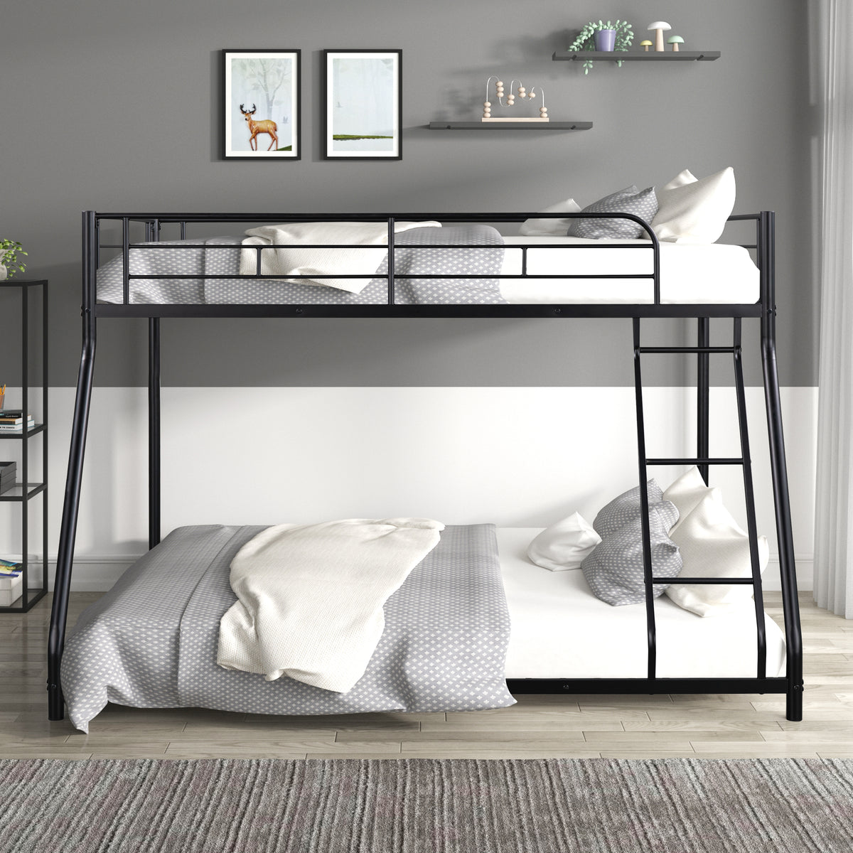Metal Twin-Full Bunk Bed – Heavy Duty Frame