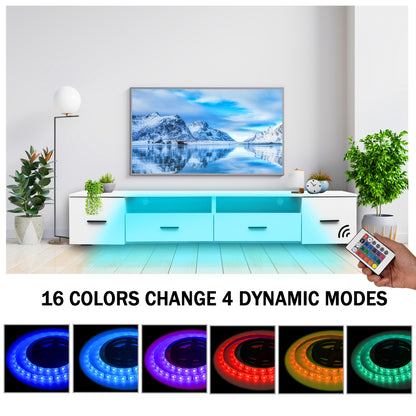White LED TV Stand – 90”