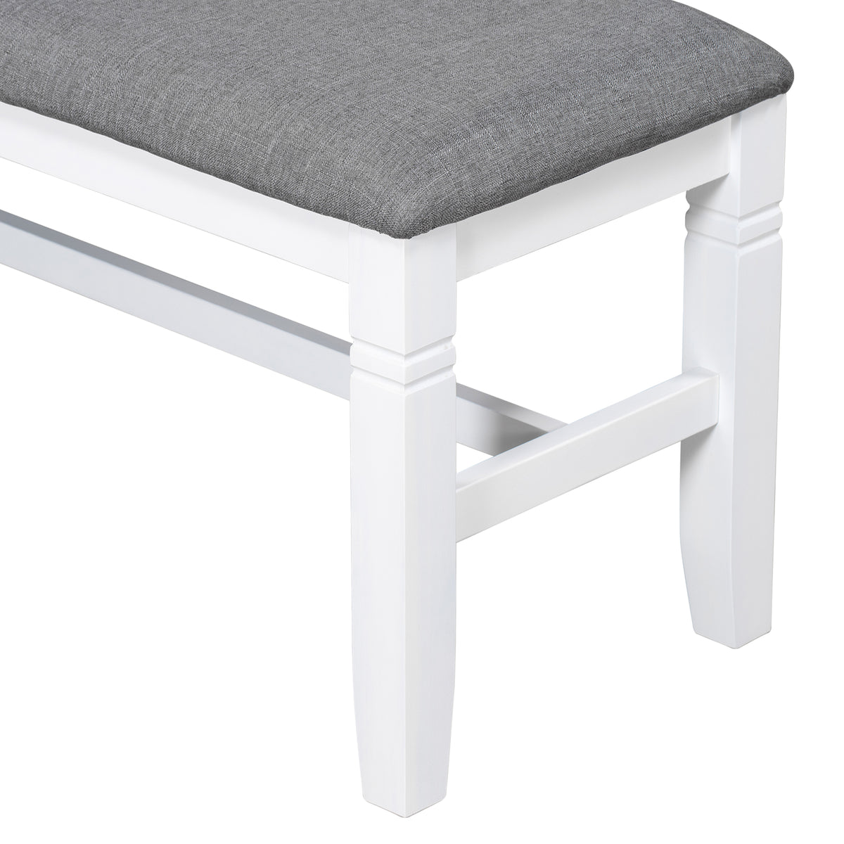 6-Piece Farmhouse Dining Set – Gray & White