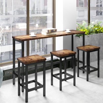 Counter Height Bar Table Set (4 pcs) – Brown