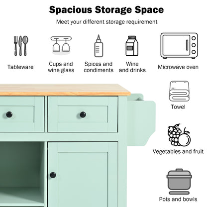 Kitchen Island Cart Mint Green