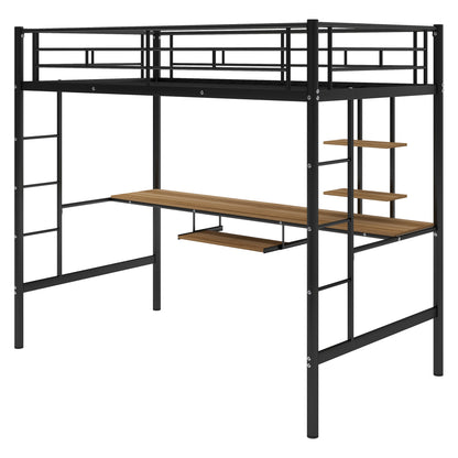 Twin Loft Bed with Desk Space-Saving Design