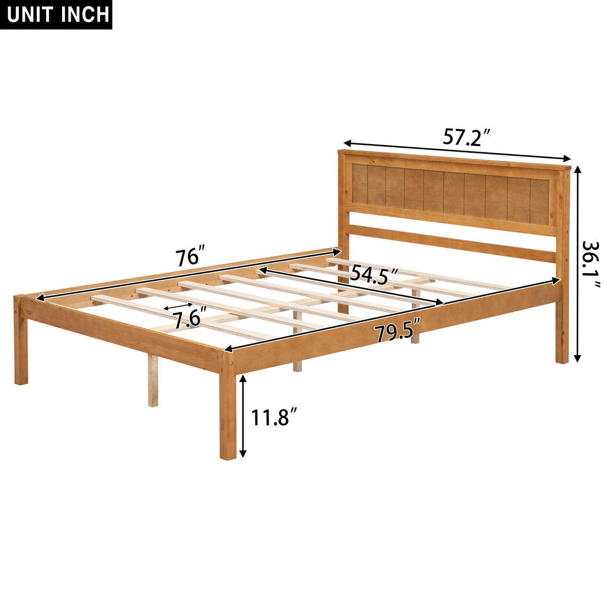 Platform Bed Frame Full Oak