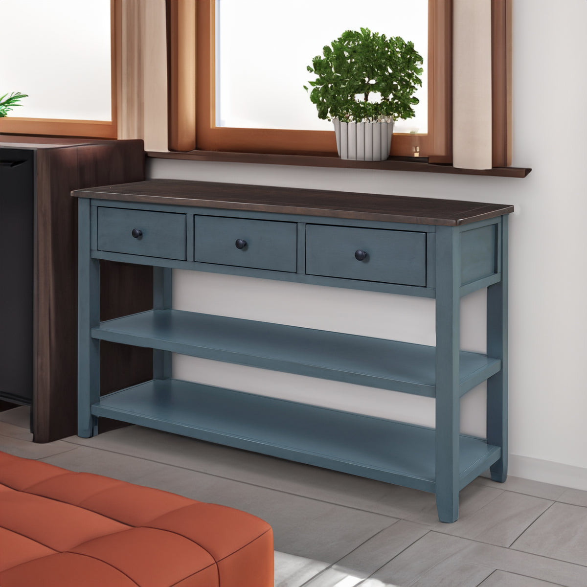 Retro Console Table Navy