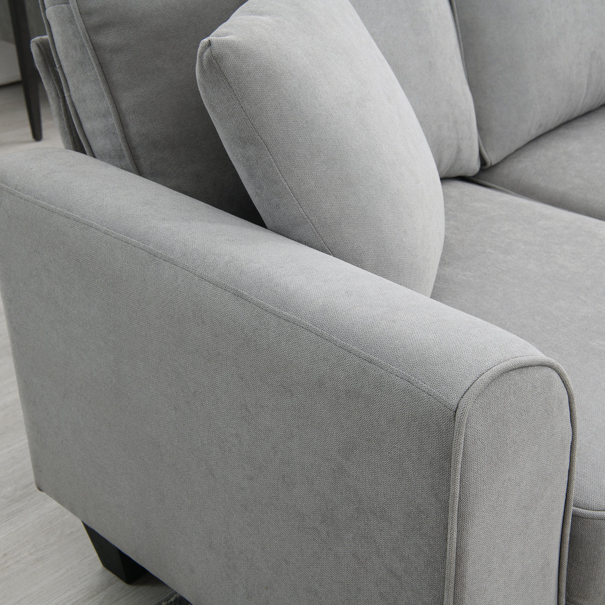 Modern U-Shape Sectional Sofa Light Gray