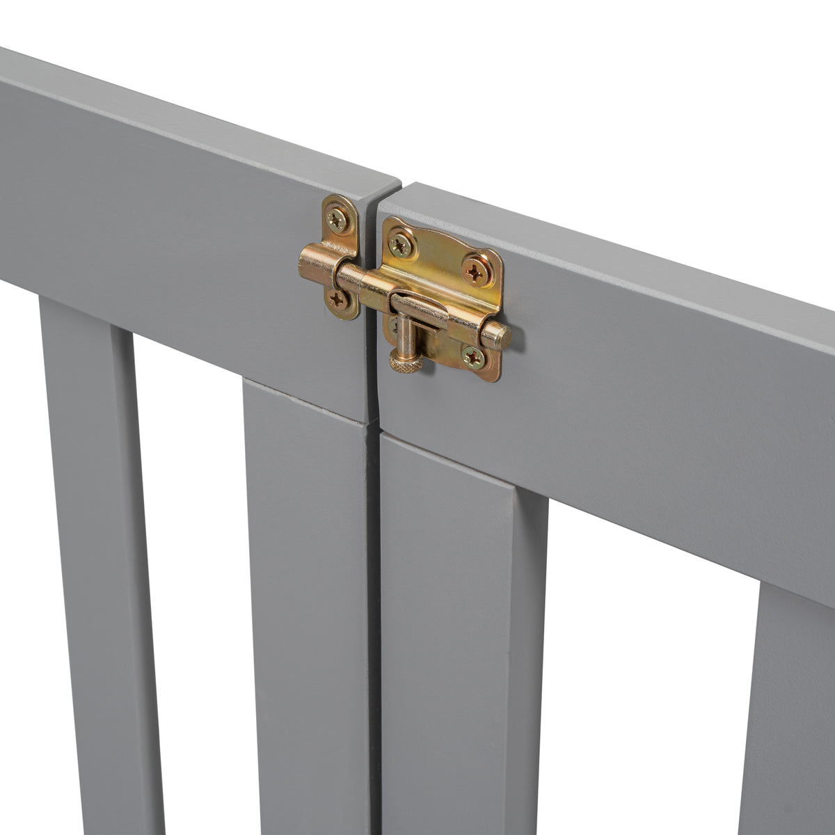 House Frame Bed with Fence Gray