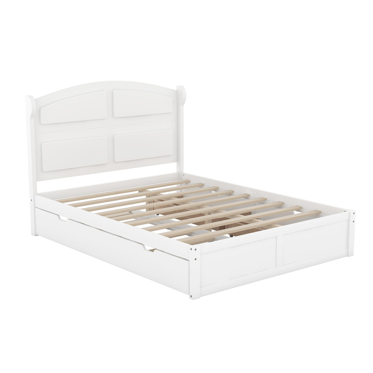 Wood Queen Platform Bed White