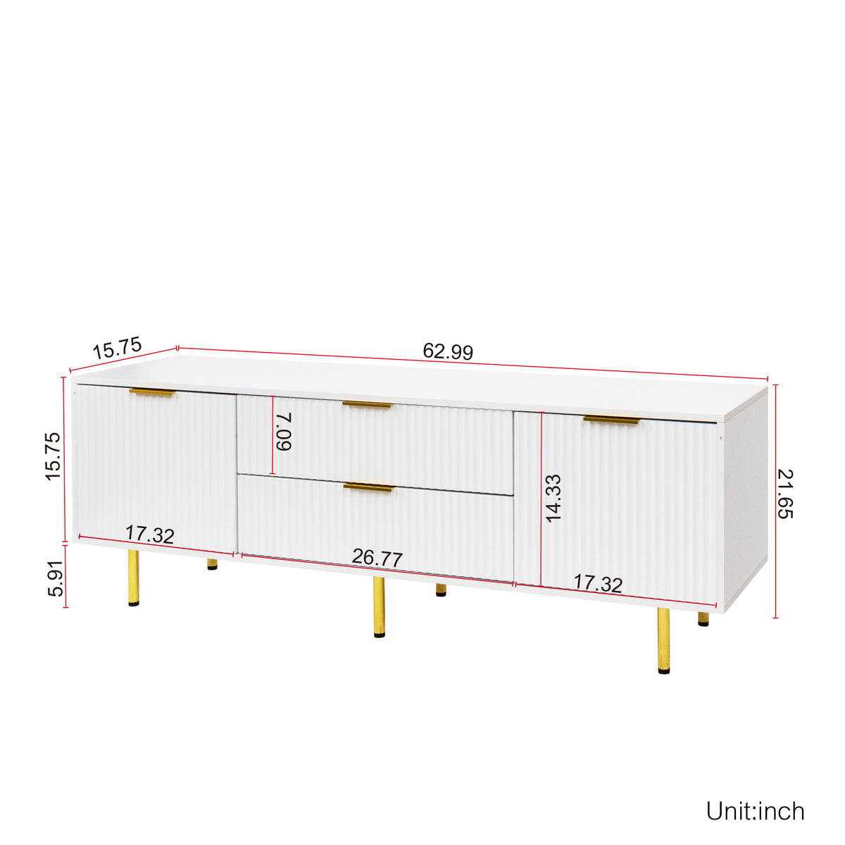 Warm White TV Cabinet – Modern Design