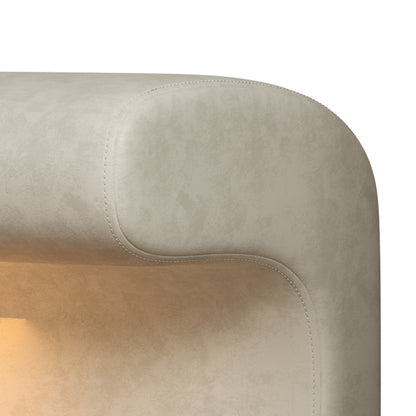 Leather Upholstered LED Entryway Bench – Beige