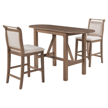 3-Piece Counter Dining Set Brown