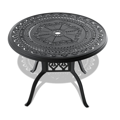 Aluminum Patio Dining Table with Umbrella Hole