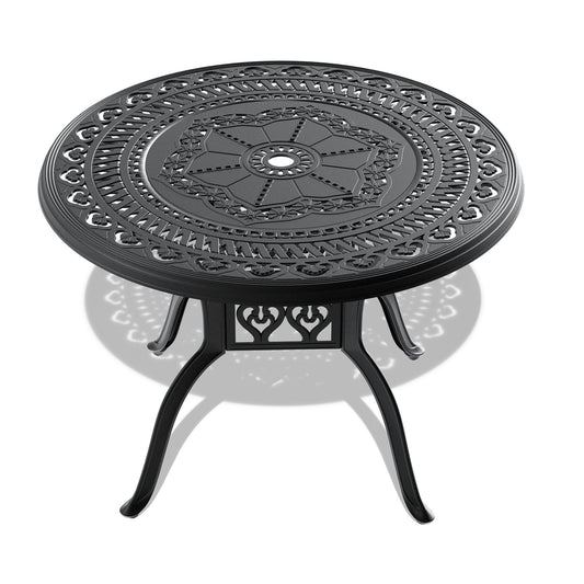 Aluminum Patio Dining Table with Umbrella Hole