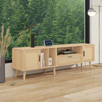 Rattan TV Console – Natural Brown