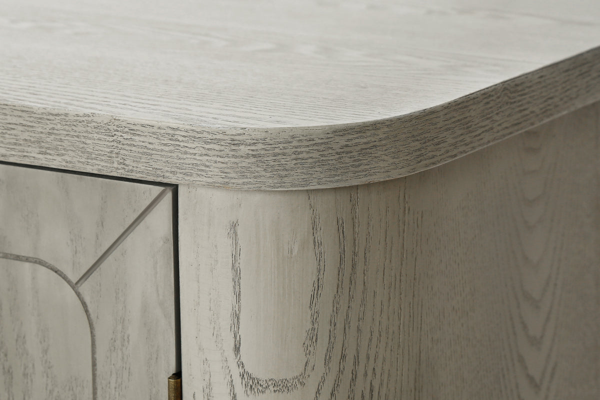 Four-Door Storage Cabinet with Curved Countertop