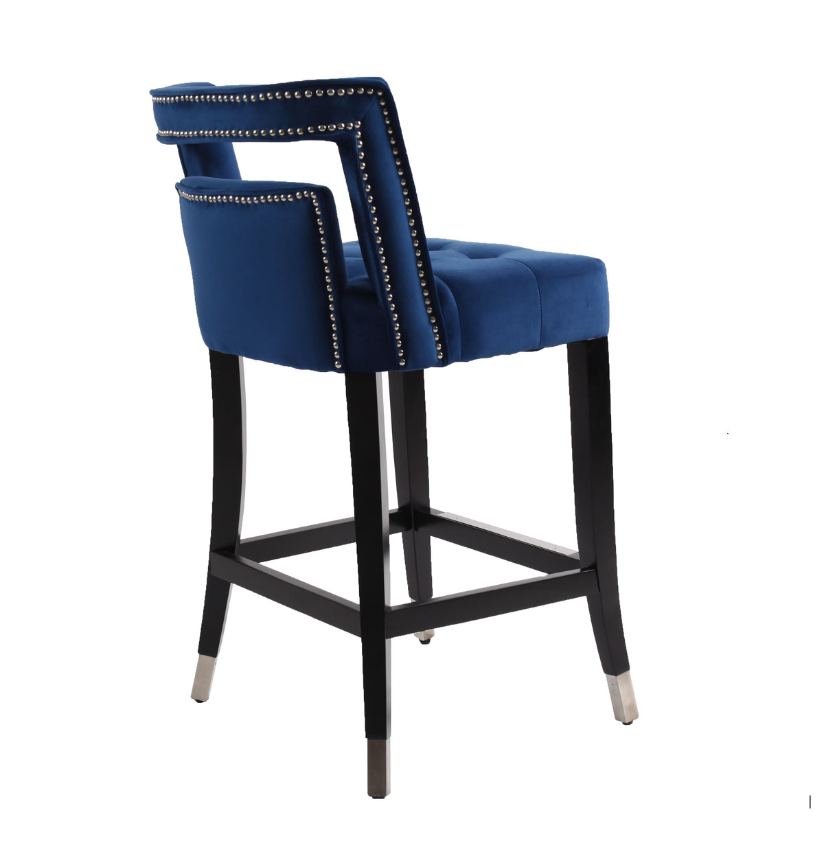 Velvet Barstools Set of 2 Gold Base