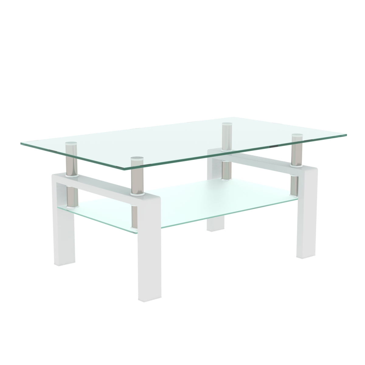 White Glass Coffee Table – Modern Centerpiece
