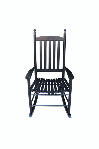 Wooden Porch Rocking Chair Black Finish