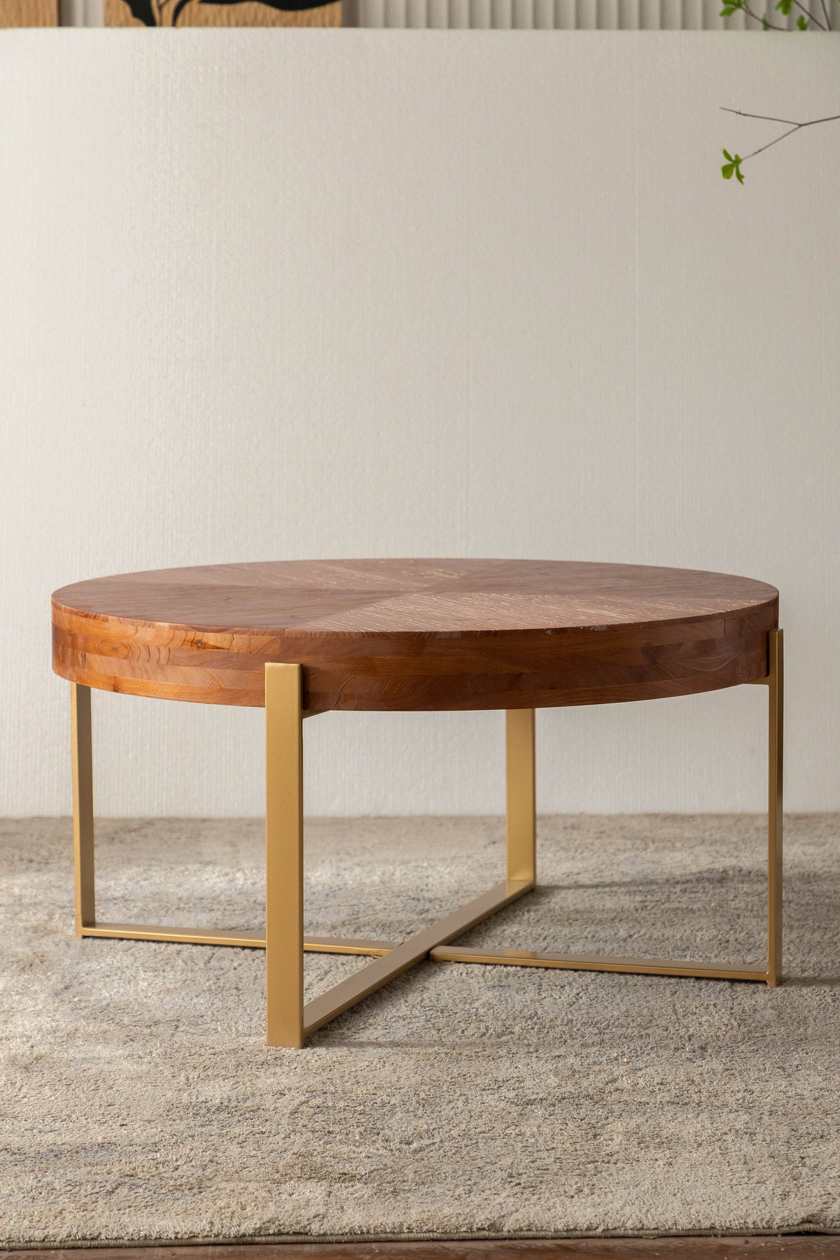 Retro Round Coffee Table Gold