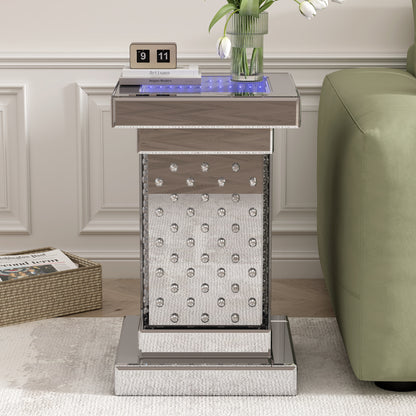 Crystal LED Side Table White