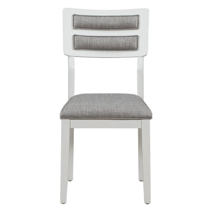 6-Piece Dining Set with Bench White and Gray