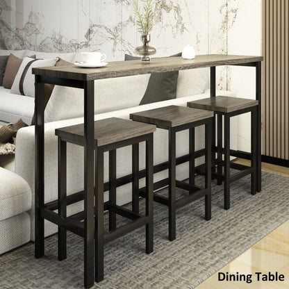 Counter Height Dining Table Set (4 pcs) – Gray Finish
