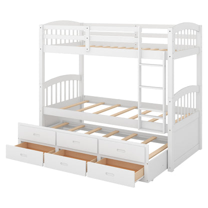 Twin Over Twin Bunk Bed White