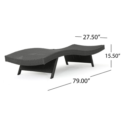 PE Wicker Chaise Lounge Gray