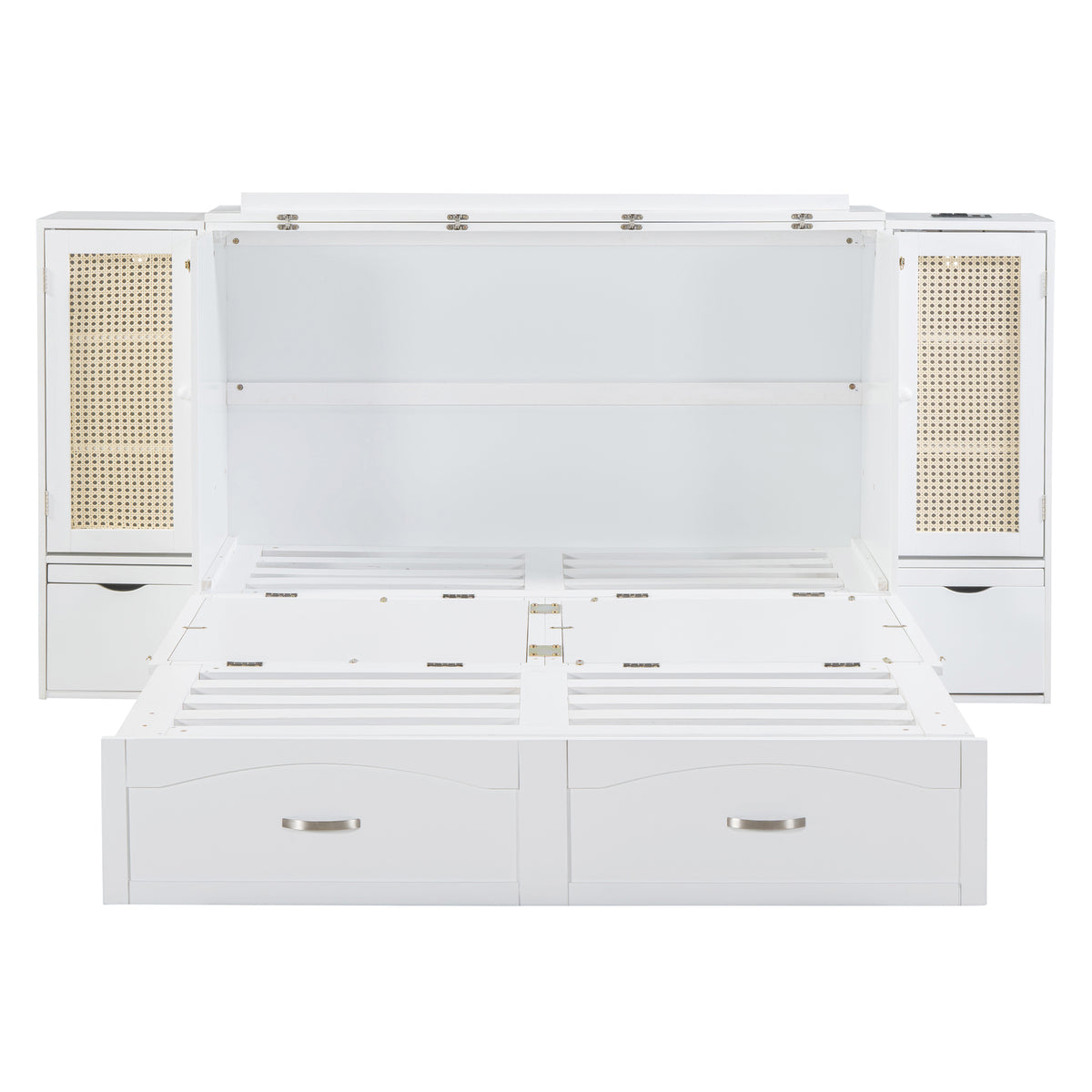 Murphy Wall Bed with Drawers White Finish