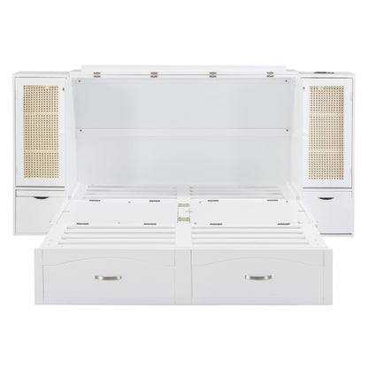 Murphy Wall Bed with Drawers White Finish