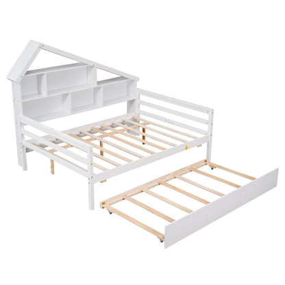Full Platform Bed White