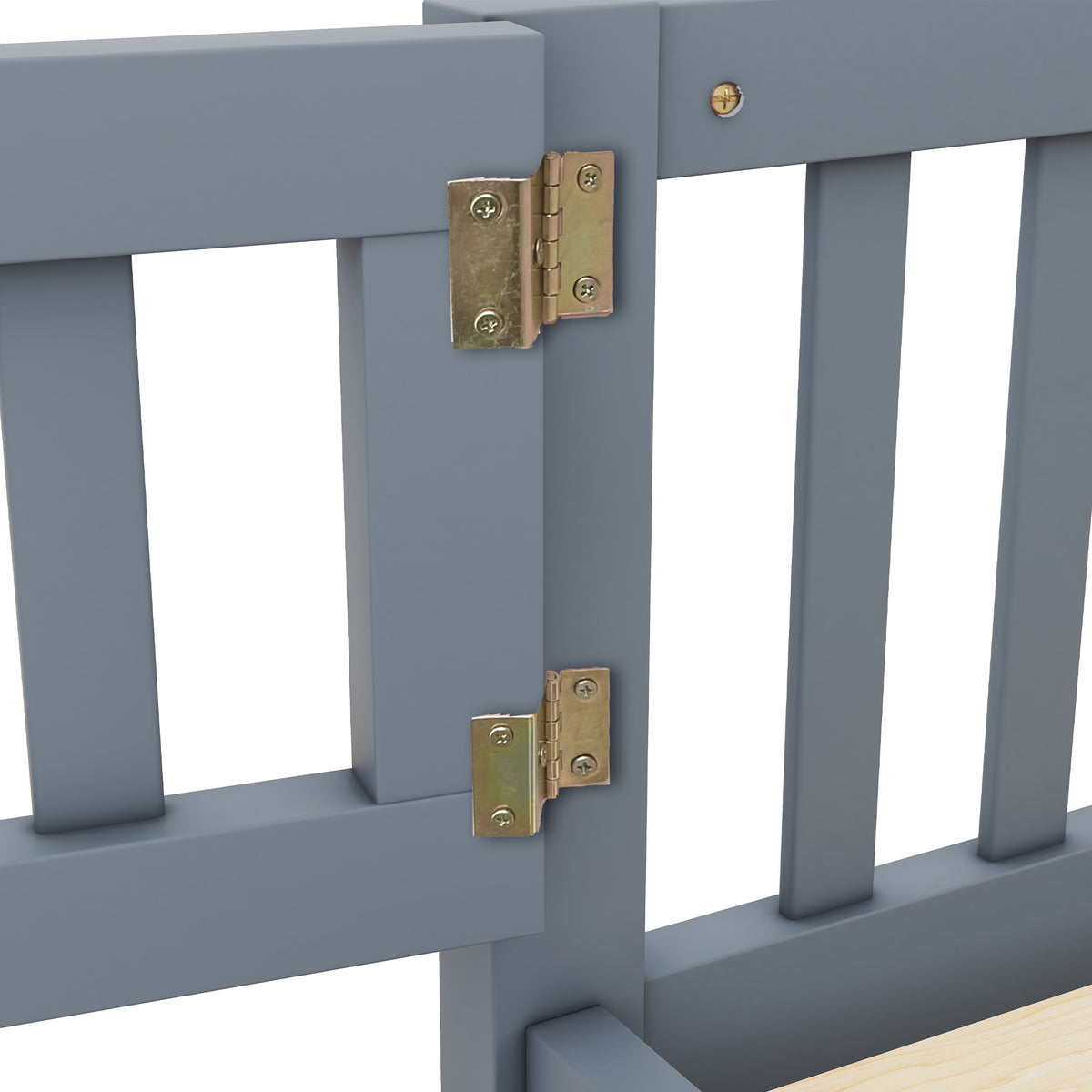 Twin Kids Bed Frame with Safety Rails – Gray