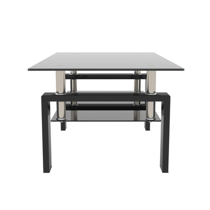 Rectangular Glass Coffee Table – Black